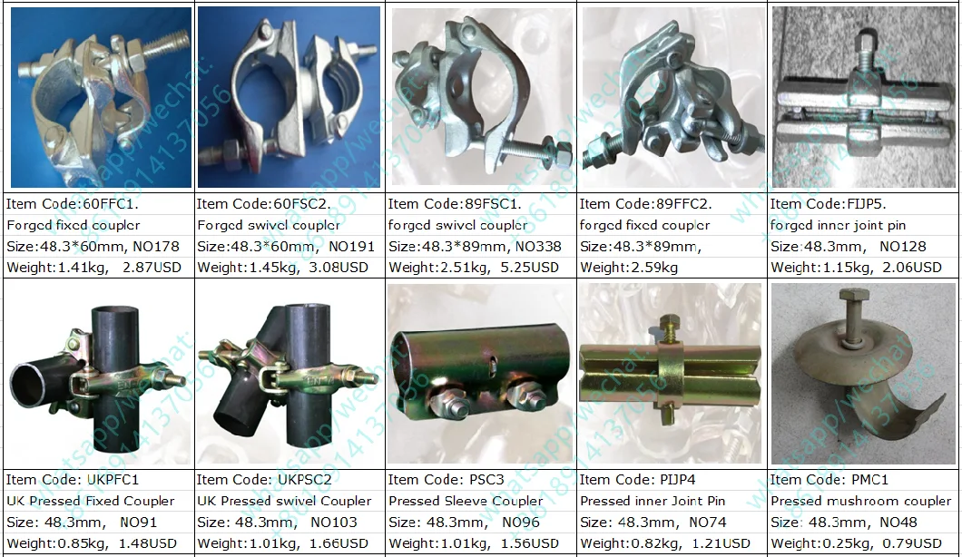 Pressed Forged Swivel Scaffold Fixed Scaffolding Pipe Tube Coupler